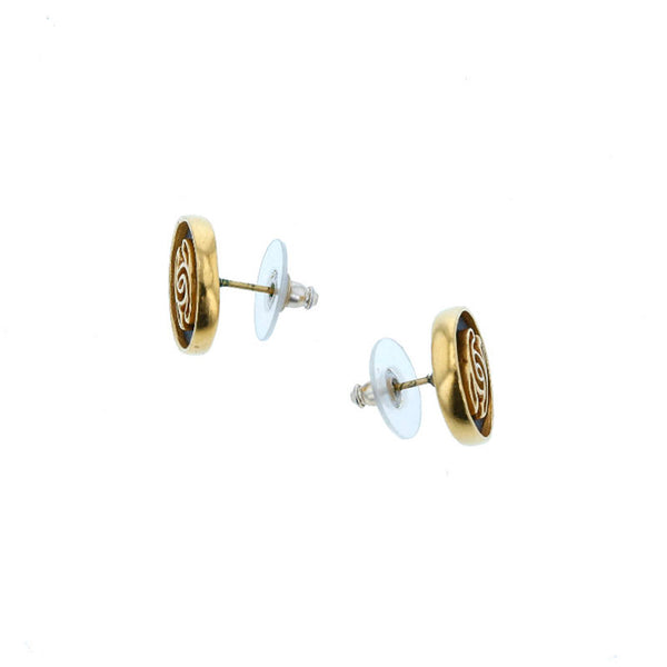 シャネル ゴールド ブラック メッキ ココマーク ピアス レディース CHANEL 中古