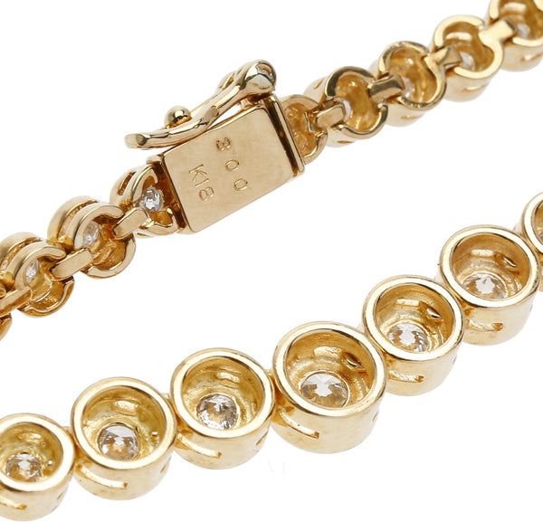 K18YG イエローゴールド ダイヤ3.00ct ブレスレット レディース 【中古】