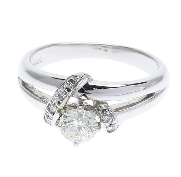 Pt900 プラチナ ダイヤ0.06ct ダイヤ0.41ct リング 指輪 レディース 8号 中古
