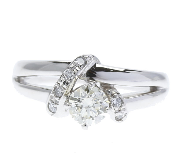 Pt900 プラチナ ダイヤ0.06ct ダイヤ0.41ct リング 指輪 レディース 8号 中古