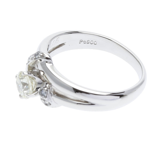 Pt900 プラチナ ダイヤ0.06ct ダイヤ0.41ct リング 指輪 レディース 8号 中古
