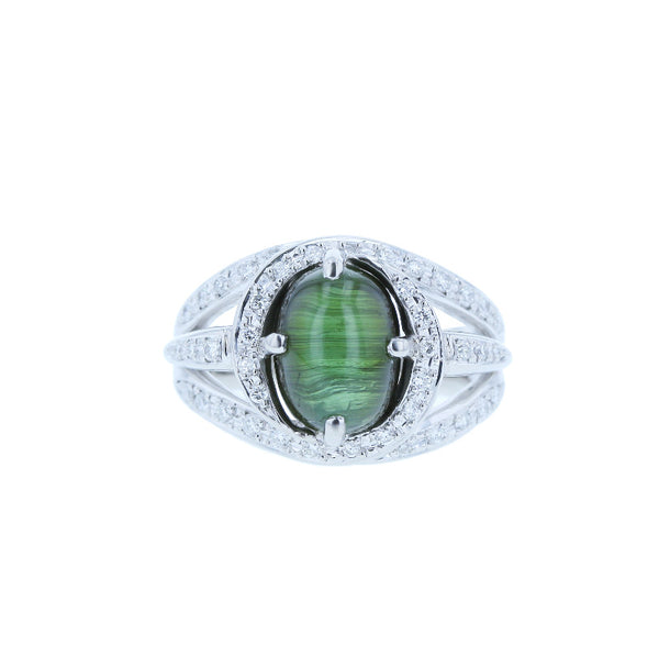 Pt900 プラチナ トルマリン4.31ct ダイヤ0.38ct リング 指輪 レディース 12.5号 中古