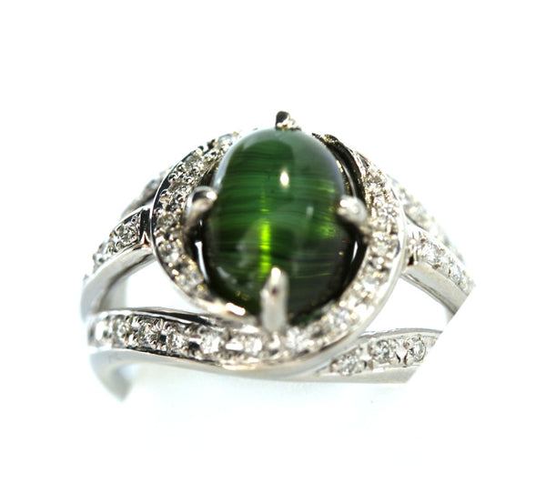 Pt900 プラチナ トルマリン4.31ct ダイヤ0.38ct リング 指輪 レディース 12.5号 中古