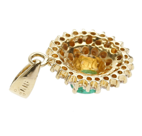 K18イエローゴールド エメラルド ダイヤ0.30ct エメラルド ネックレス  中古