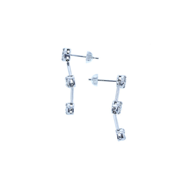 K18WG ホワイトゴールド ダイヤ0.50ct×2 ピアス レディース 中古