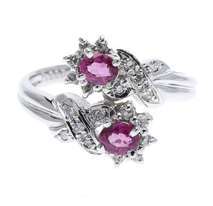 Pt900プラチナ ルビー ダイヤ ルビー ダイヤ0.12ct リング 指輪  9号 中古