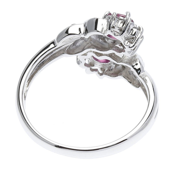 Pt900プラチナ ルビー ダイヤ ルビー ダイヤ0.12ct リング 指輪  9号 中古