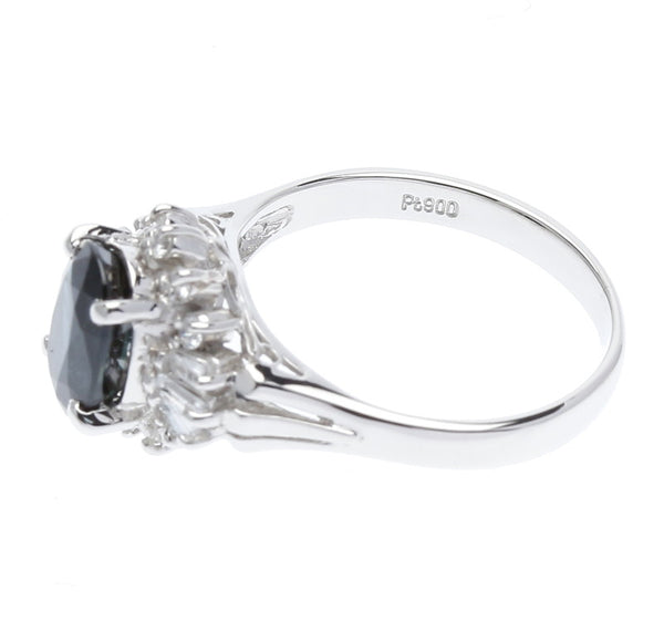 Pt900プラチナ サファイア ダイヤ サファイア1.68ct ダイヤ0.28ct リング 指輪  10号 中古