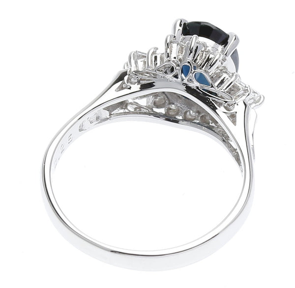 Pt900プラチナ サファイア ダイヤ サファイア1.68ct ダイヤ0.28ct リング 指輪  10号 中古