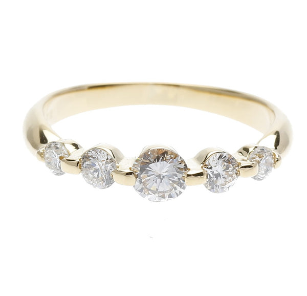 K18イエローゴールド ダイヤモンド ダイヤ0.54ct リング 指輪  10号 中古