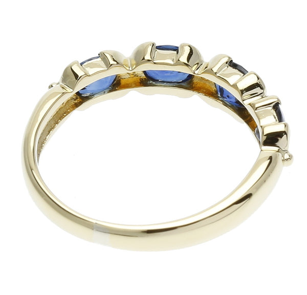 K18イエローゴールド サファイア ダイヤ サファイア1.19ct ダイヤ0.03ct リング 指輪  11号 中古