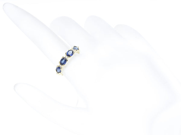 K18イエローゴールド サファイア ダイヤ サファイア1.19ct ダイヤ0.03ct リング 指輪  11号 中古