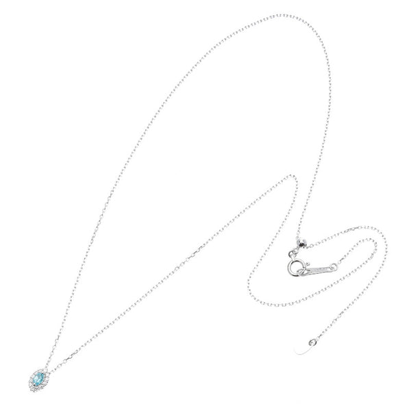 Pt900プラチナ Pt850プラチナ パライバトルマリン0.09ct ダイヤ0.07ct ネックレス  中古