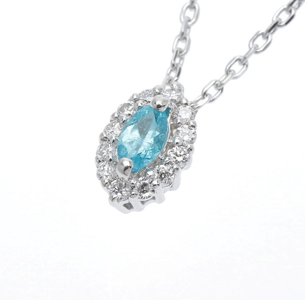 Pt900プラチナ Pt850プラチナ パライバトルマリン0.09ct ダイヤ0.07ct ネックレス  中古