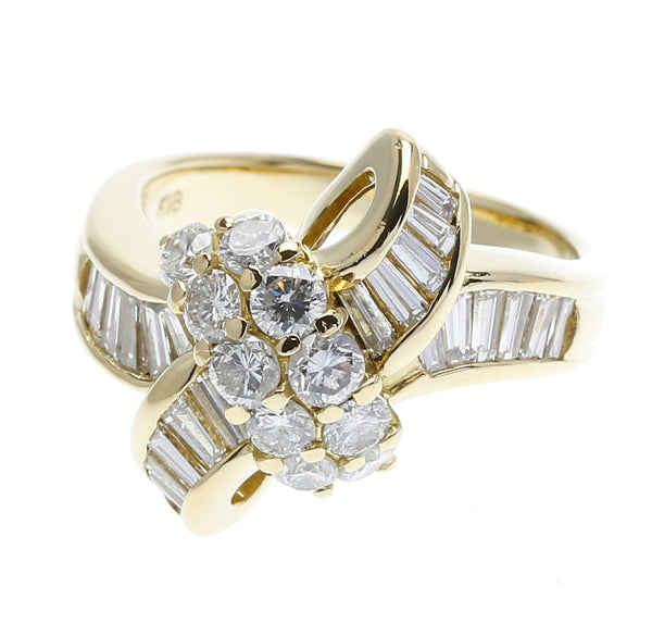 K18YG イエローゴールド ダイヤモンド ダイヤ1.5ct リング 指輪  11号 【中古】