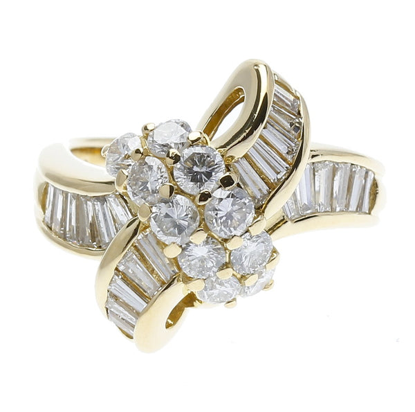 K18YG イエローゴールド ダイヤモンド ダイヤ1.5ct リング 指輪  11号 【中古】