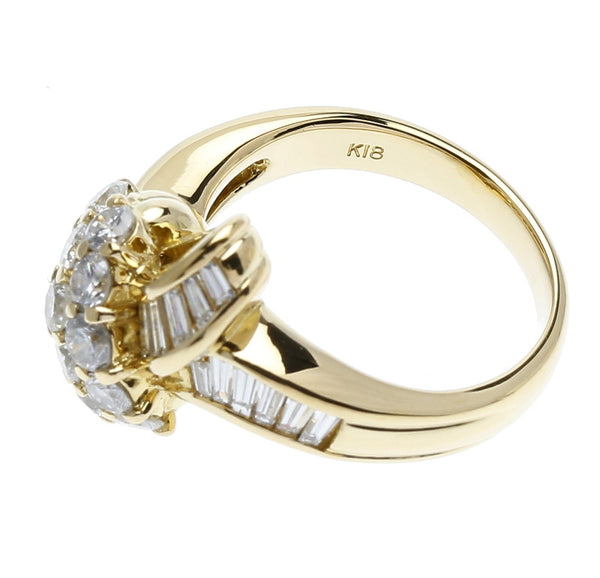 K18YG イエローゴールド ダイヤモンド ダイヤ1.5ct リング 指輪  11号 【中古】