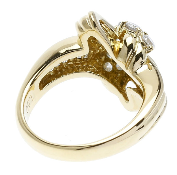 K18YG イエローゴールド ダイヤモンド ダイヤ1.5ct リング 指輪  11号 【中古】