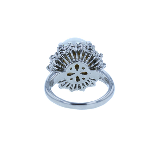 Pt900 プラチナ シロチョウパール12mm ダイヤ1.15ct リング 指輪 レディース 11.5号 【中古】