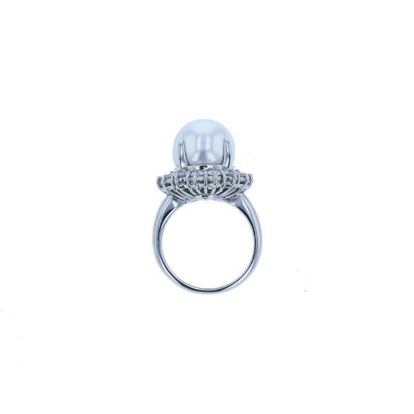 Pt900 プラチナ シロチョウパール12mm ダイヤ1.15ct リング 指輪 レディース 11.5号 【中古】