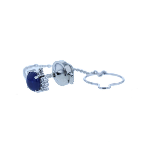 Pt900 プラチナ サファイア1.62ct ダイヤ0.09ct タイピン レディース 中古