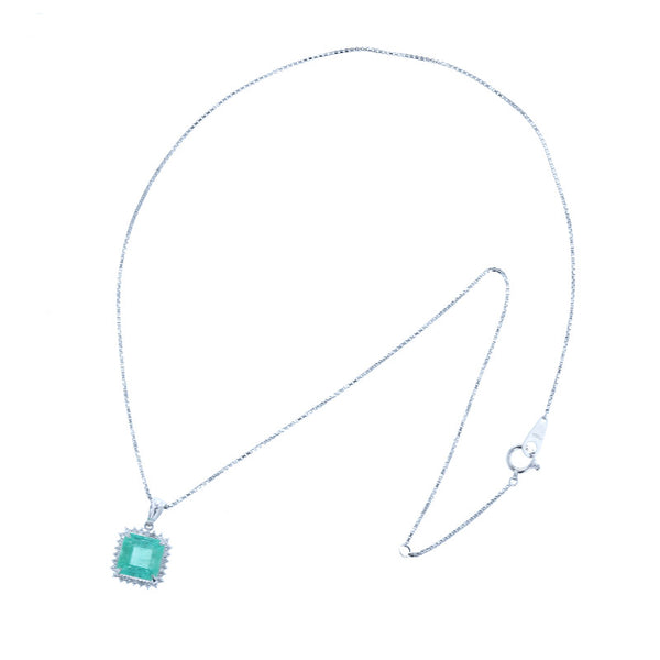 Pt900 プラチナ Pt850 プラチナ エメラルド2.27ct ダイヤ0.22ct ネックレス レディース 【中古】