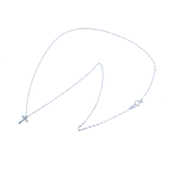 Pt900 プラチナ Pt850 プラチナ ダイヤ0.1ct ネックレス レディース 中古