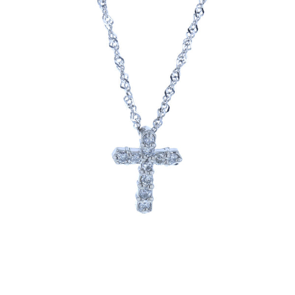 Pt900 プラチナ Pt850 プラチナ ダイヤ0.1ct ネックレス レディース 中古