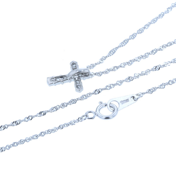 Pt900 プラチナ Pt850 プラチナ ダイヤ0.1ct ネックレス レディース 中古