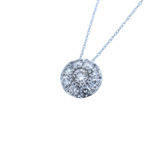 Pt900 プラチナ ダイヤ1.00ct ネックレス レディース 中古