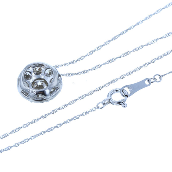 Pt900 プラチナ ダイヤ1.00ct ネックレス レディース 中古