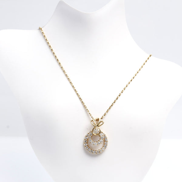 K18YG イエローゴールド ダイヤ0.76ct ネックレス レディース 中古
