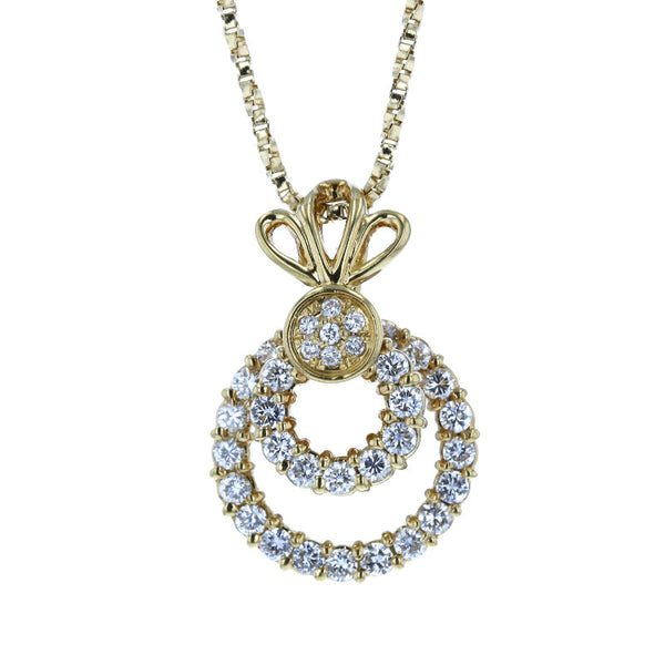 K18YG イエローゴールド ダイヤ0.76ct ネックレス レディース 中古