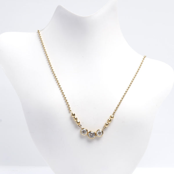 K18YG イエローゴールド ダイヤ0.80ct ネックレス レディース 中古