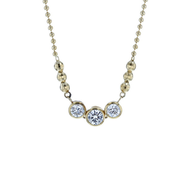 K18YG イエローゴールド ダイヤ0.80ct ネックレス レディース 中古