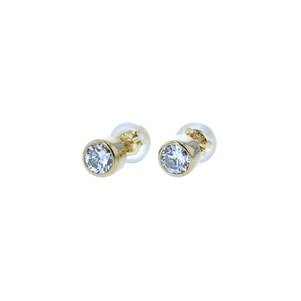 K18YG イエローゴールド ダイヤ0.312ct＆0.310ct 一粒 ピアス レディース 中古