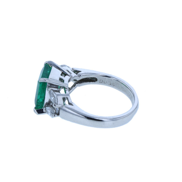 Pt900 プラチナ エメラルド3.47ct ダイヤ0.66ct リング 指輪 レディース 12.5号 中古