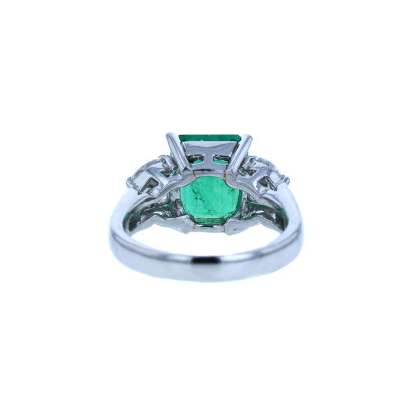 Pt900 プラチナ エメラルド3.47ct ダイヤ0.66ct リング 指輪 レディース 12.5号 中古