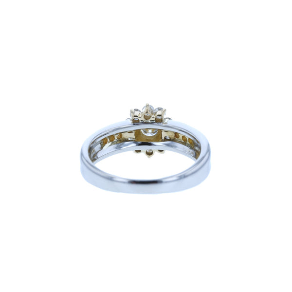 Pt900 プラチナ K18YG イエローゴールド コンビ ダイヤ0.24ct ダイヤ0.33ct リング 指輪 レディース 11号 【中古】