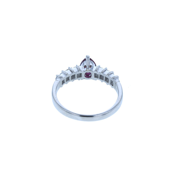 Pt900 プラチナ ルビー0.52ct ダイヤ0.51ct リング 指輪 レディース 11号 中古