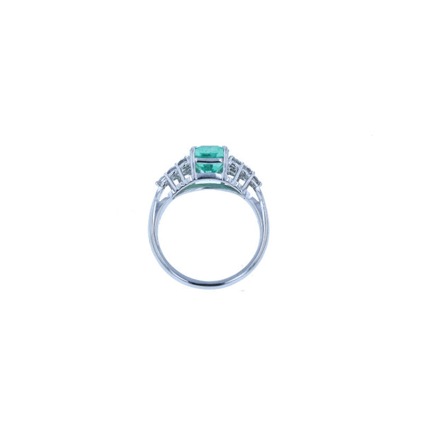 Pt900 プラチナ エメラルド1.47ct ダイヤ0.43ct リング 指輪 レディース 12号 中古