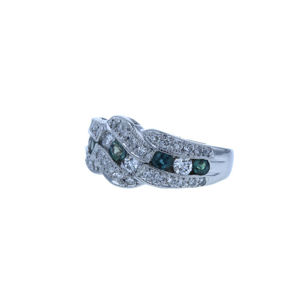 Pt900 プラチナ アレキサンドライト0.53ct ダイヤ0.63ct リング 指輪 レディース 12号 中古