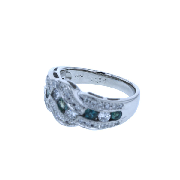 Pt900 プラチナ アレキサンドライト0.53ct ダイヤ0.63ct リング 指輪 レディース 12号 中古