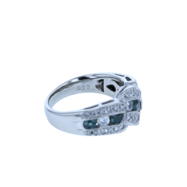 Pt900 プラチナ アレキサンドライト0.53ct ダイヤ0.63ct リング 指輪 レディース 12号 中古