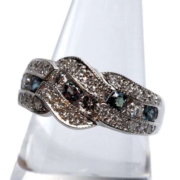 Pt900 プラチナ アレキサンドライト0.53ct ダイヤ0.63ct リング 指輪 レディース 12号 中古
