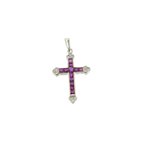 K18YG イエローゴールド ルビー0.70ct ダイヤ0.11ct ペンダントトップ レディース 中古