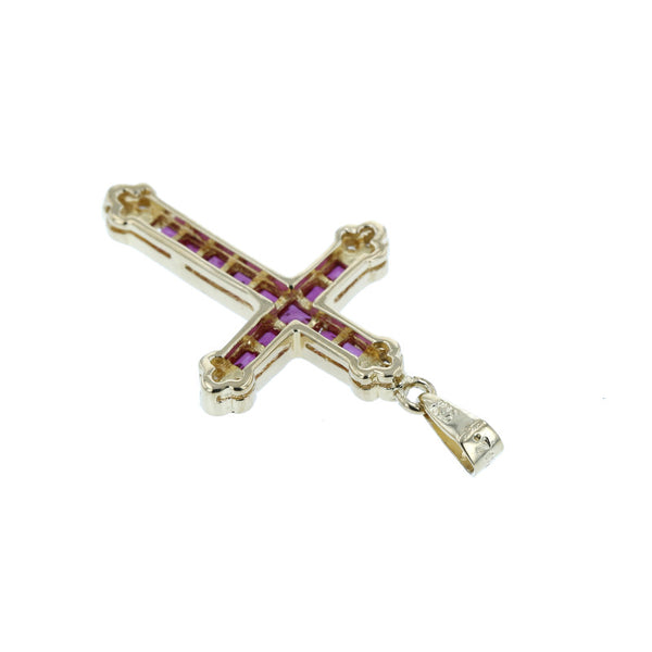 K18YG イエローゴールド ルビー0.70ct ダイヤ0.11ct ペンダントトップ レディース 中古
