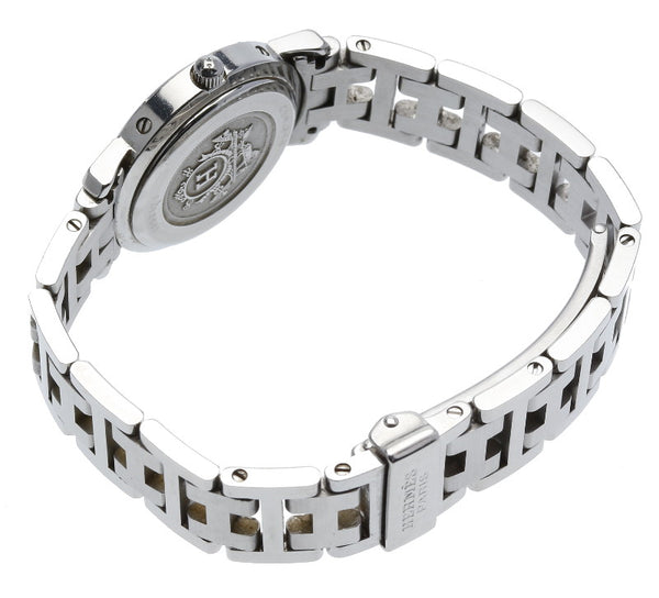 エルメス クリッパー CL4.210 シルバー ステンレススチール 腕時計 レディース HERMES クオーツ ピンクゴールド文字盤 【中古】