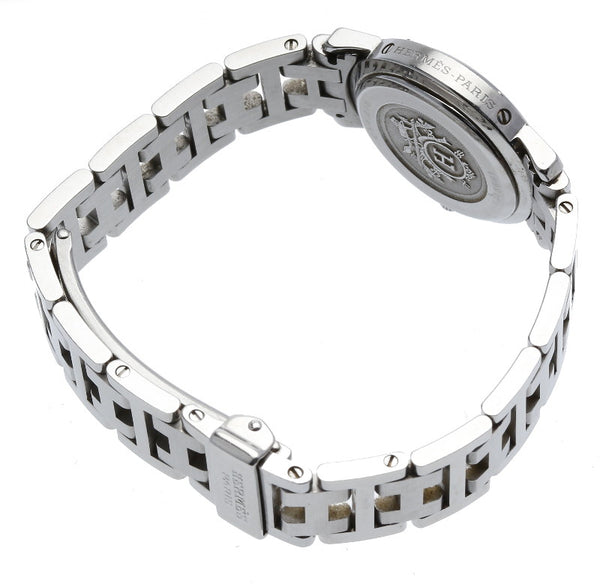 エルメス クリッパー CL4.210 シルバー ステンレススチール 腕時計 レディース HERMES クオーツ ピンクゴールド文字盤 【中古】