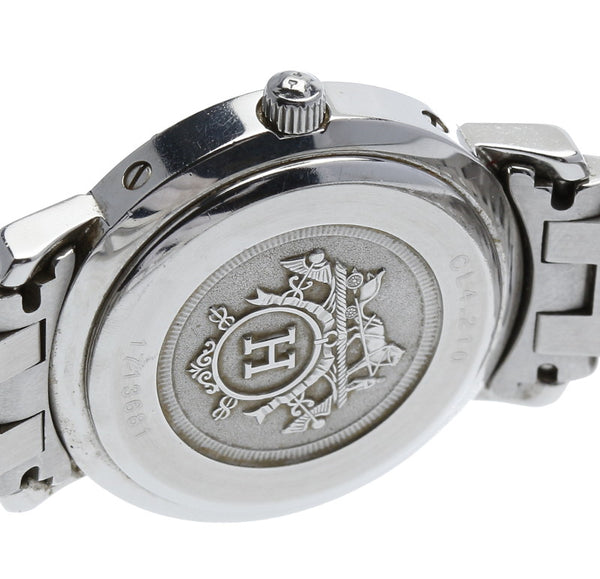 エルメス クリッパー CL4.210 シルバー ステンレススチール 腕時計 レディース HERMES クオーツ ピンクゴールド文字盤 【中古】